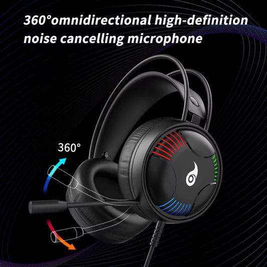 RigForge L523 Pro Wired Gaming Headset with LED
