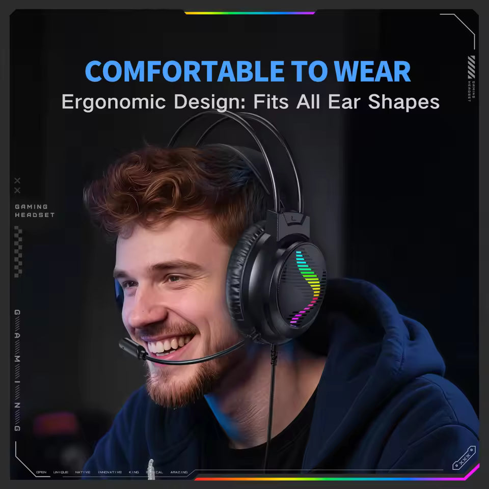 RigForge J11 Pro RGB Gaming Headset for PS4/PS5/PC/Xbox