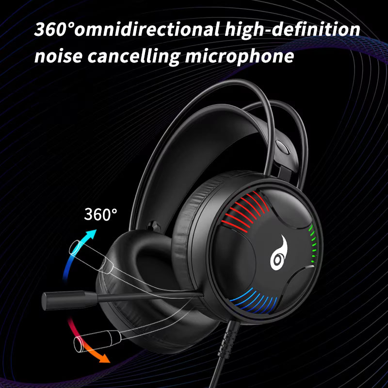 RigForge L523 Pro Wired Gaming Headset with LED