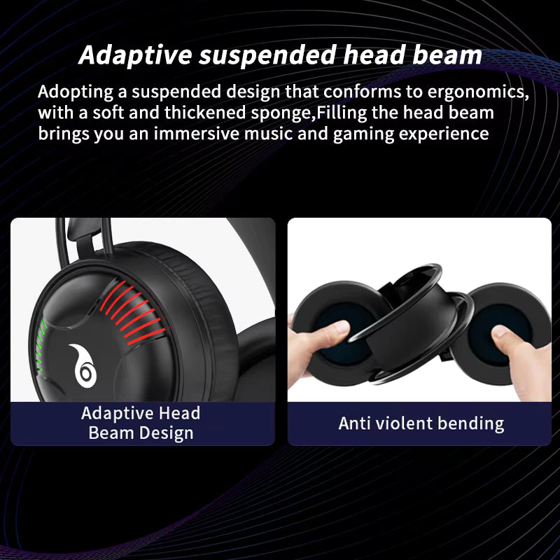 RigForge L523 Pro Wired Gaming Headset with LED