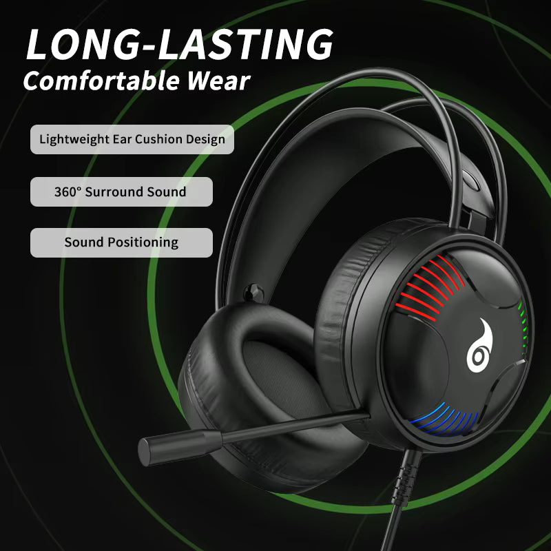 RigForge L523 Pro Wired Gaming Headset with LED